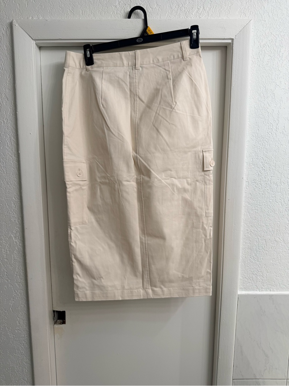 Tailored Cream Cargo Pencil Skirt
